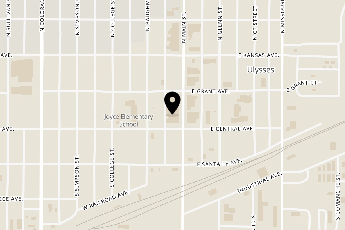 Map showing the location of La Estrella on 117 S Main St in Ulysses